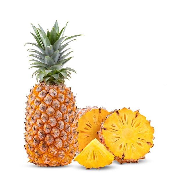 Ripe pineapple isolated on the white background