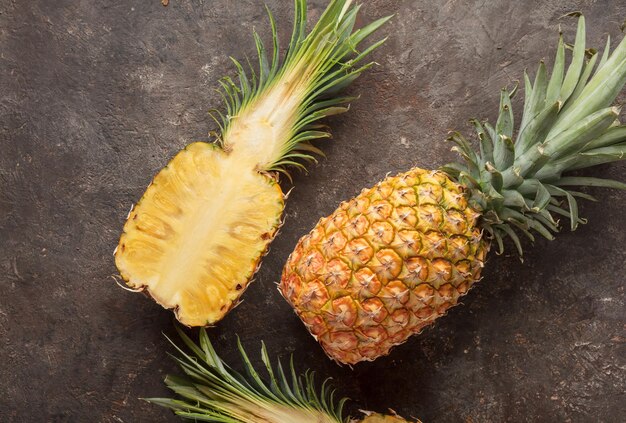 Ripe pineapple on the table