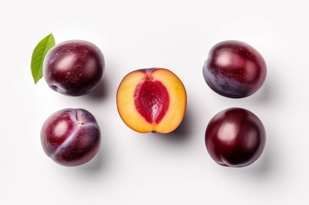 Ripe plum fruit Organic food Generate Ai