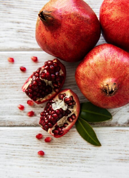 Ripe pomegranate fruits