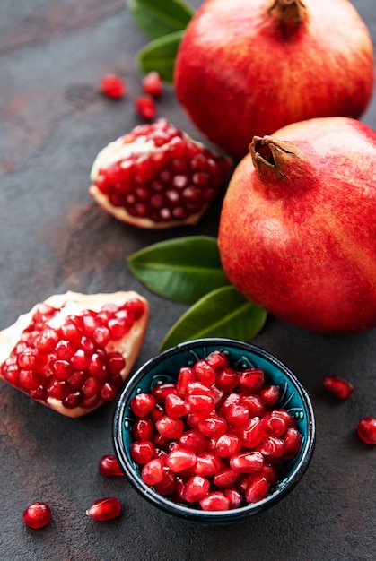 Ripe pomegranate fruits