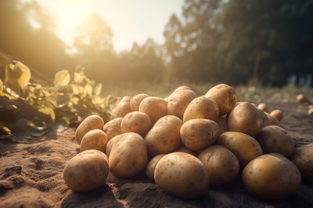 Ripe potatoes fresh Generate Ai