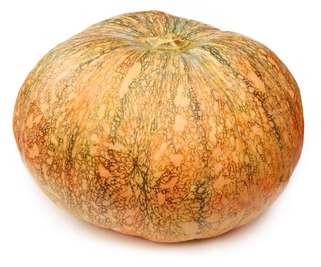 Ripe pumpkin over white background