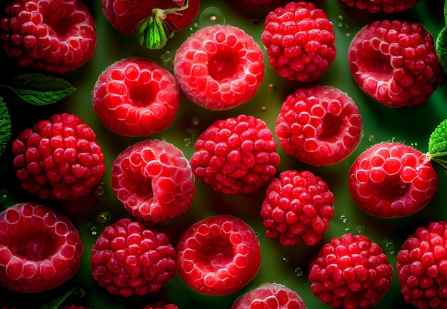 Ripe raspberries on the background