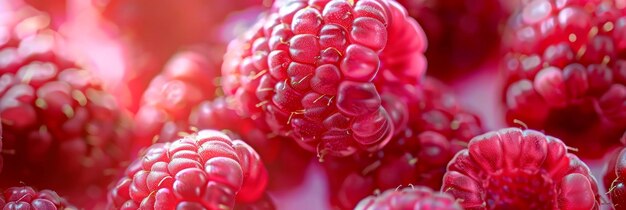 ripe raspberry showcasing the juicy texture and vibrant color of the fruit in macro detail Generative AI