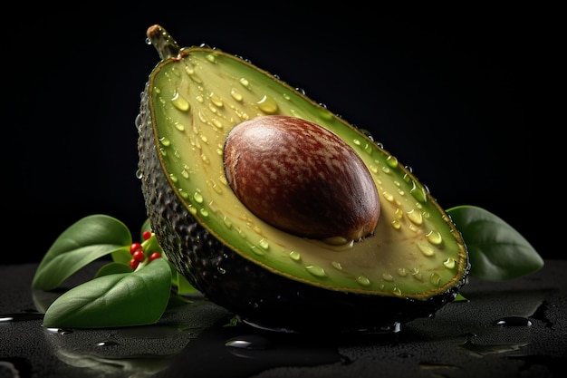 Photo ripe raw whole avocado hasp fruit