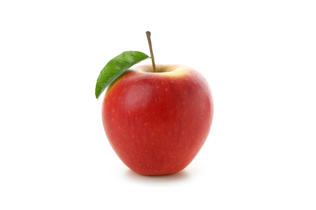 Ripe red apple isolated on white background