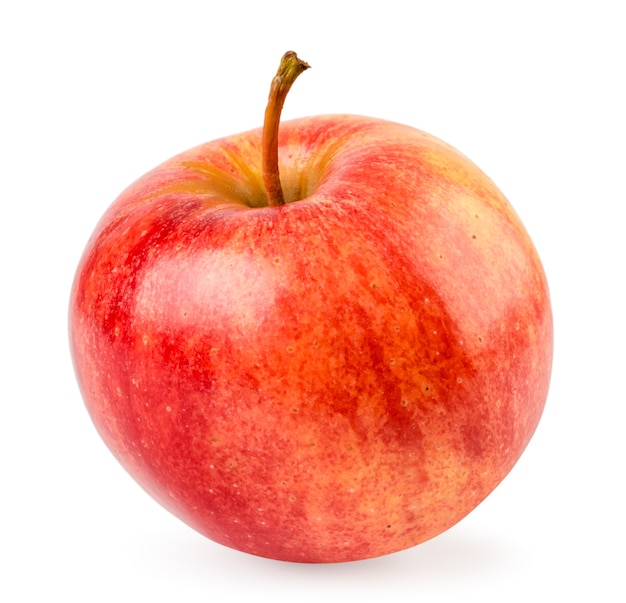 Ripe red apple on a white background