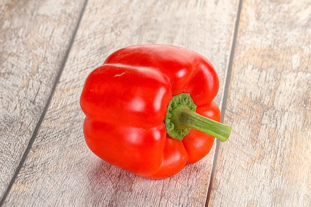 Ripe red Bulgarian bell pepper isolated