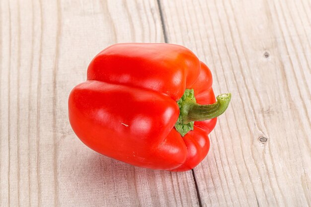 Ripe red Bulgarian bell pepper isolated