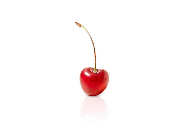 Ripe red cherry isolated.