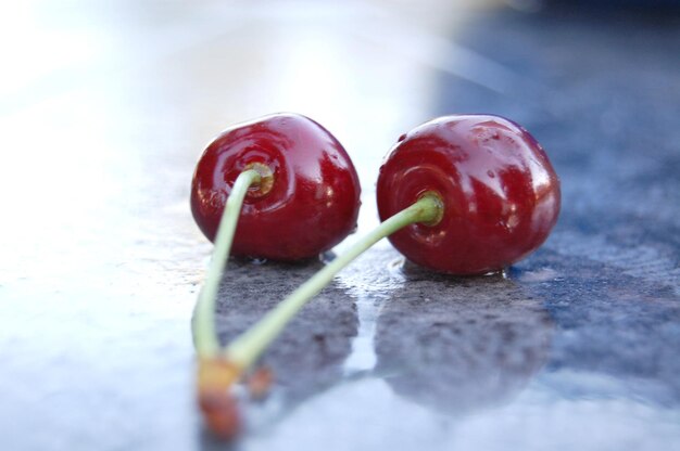 Photo ripe red cherry