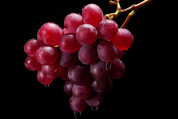 Ripe red grape isolated on alpha layer