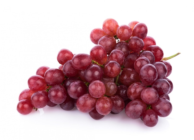 Ripe red grape isolated on white background