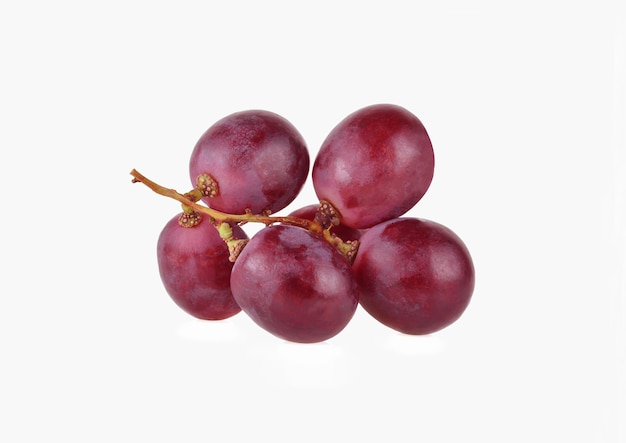 Ripe red grape isolated on white background