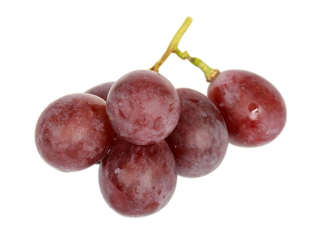 Ripe red grape isolated on white background