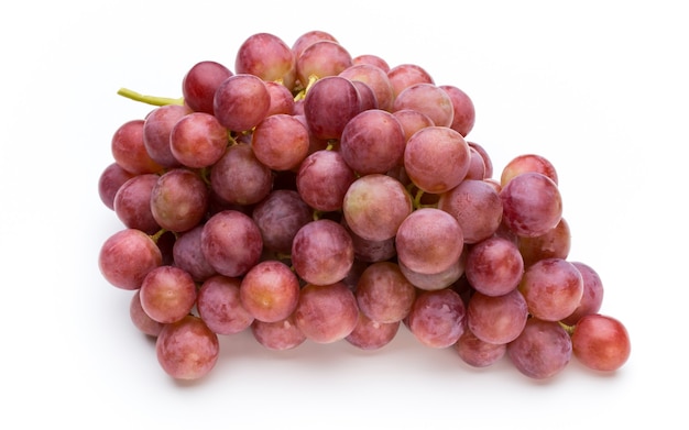 Ripe red grape isolated on white.