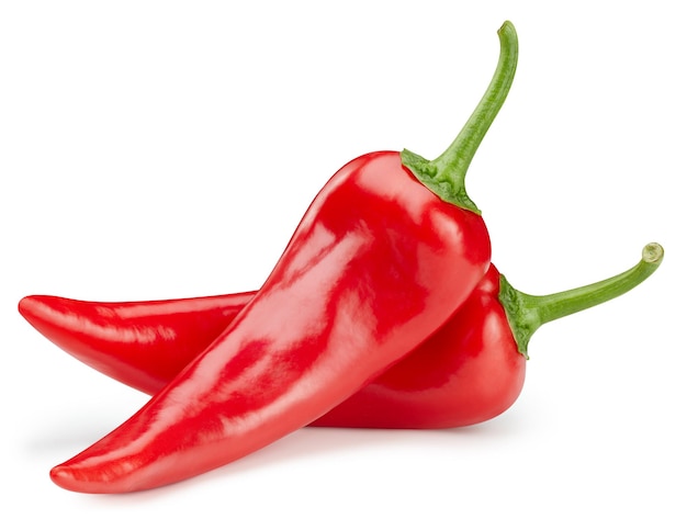 Ripe red hot chili peppers vegetable isolated