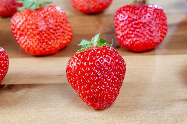 Ripe red strawberries are used for making desserts red strawberries in cooking