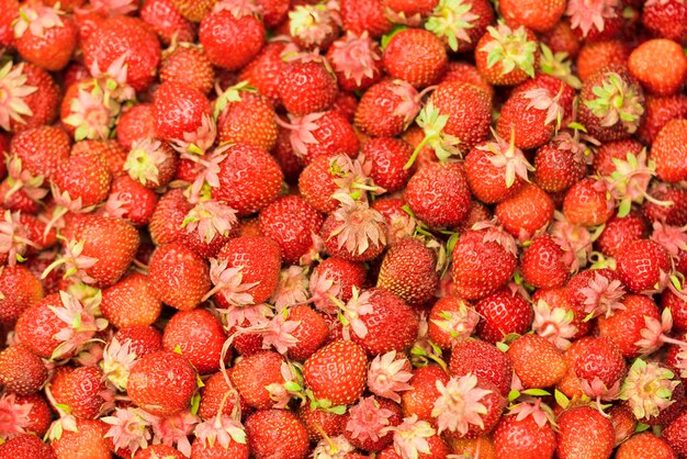 Ripe red strawberries background