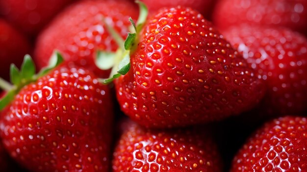 Photo ripe red strawberries