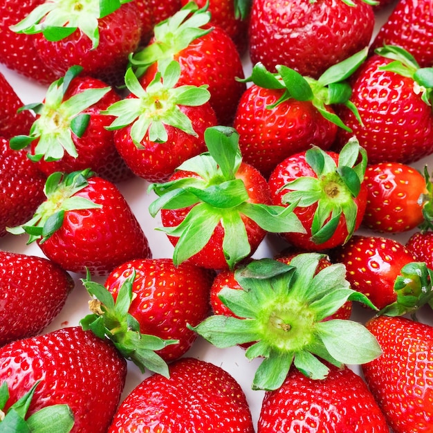 Photo ripe red strawberry background