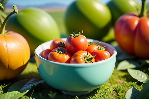 Ripe red tomatoes are people love to eat delicious vegetable fruit organic green safe farm product