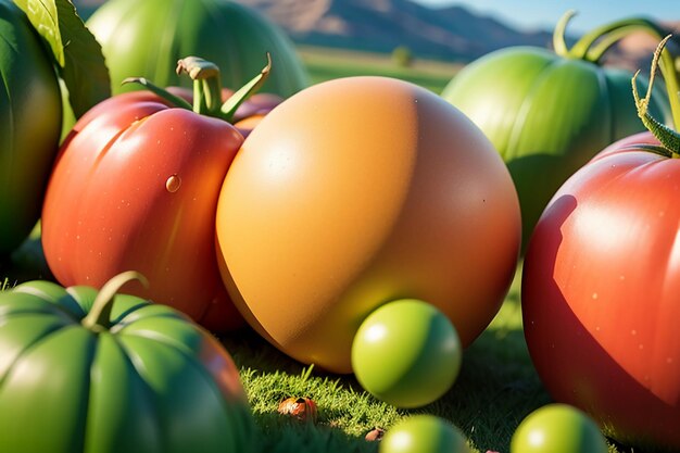 Ripe red tomatoes are people love to eat delicious vegetable fruit organic green safe farm product