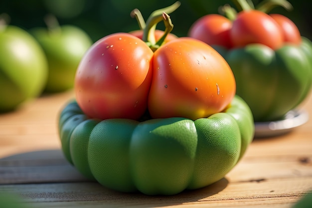 熟した赤いトマトは美味しい野菜果物オーガニック・グリーン・セーフ・ファーム・プロダクトを食べるのが大好きです
