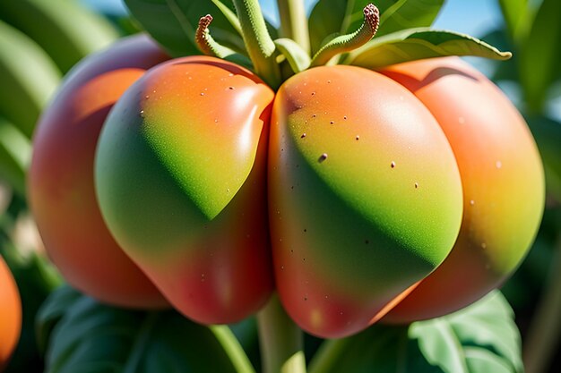 Ripe red tomatoes are people love to eat delicious vegetable fruit organic green safe farm product