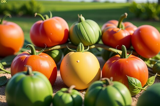 Ripe red tomatoes are people love to eat delicious vegetable fruit organic green safe farm product