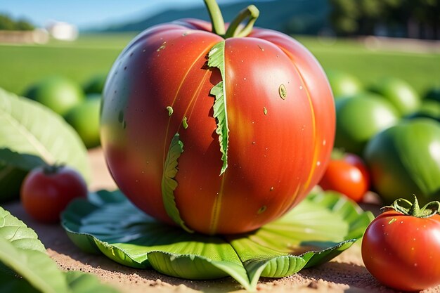 Ripe red tomatoes are people love to eat delicious vegetable fruit organic green safe farm product