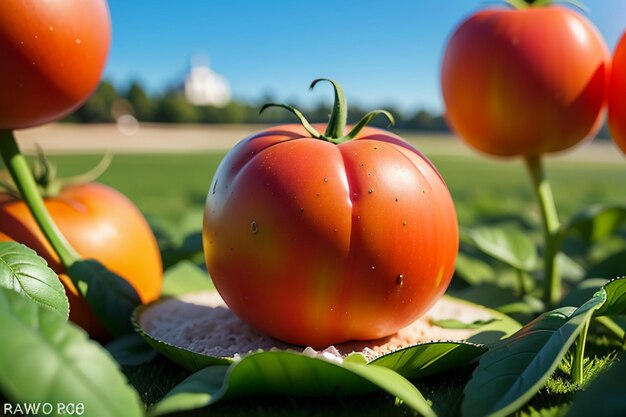 Ripe red tomatoes are people love to eat delicious vegetable fruit organic green safe farm product