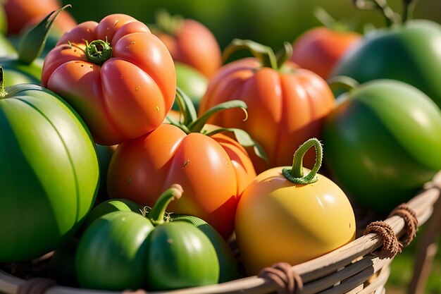 Ripe red tomatoes are people love to eat delicious vegetable fruit organic green safe farm product