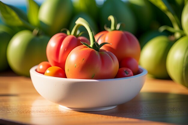 Ripe red tomatoes are people love to eat delicious vegetable fruit organic green safe farm product