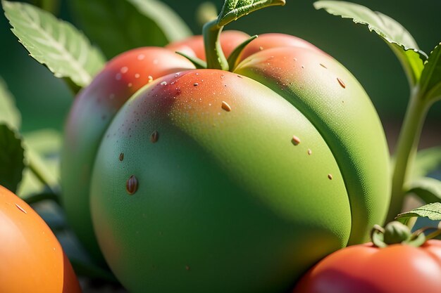 Ripe red tomatoes are people love to eat delicious vegetable fruit organic green safe farm product