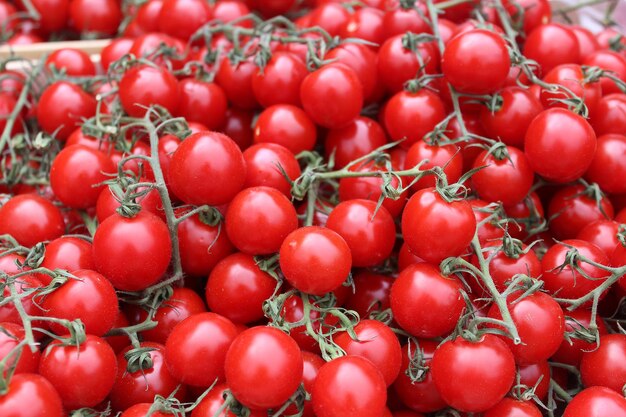 Ripe red tomatoes in a market