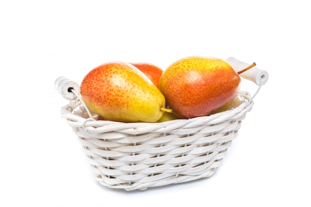 Ripe red and yellow pears