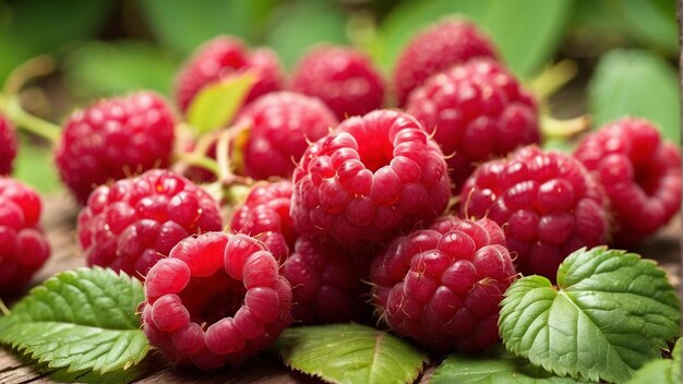 ripe and ripening raspberries