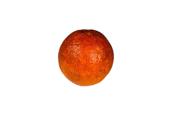 Ripe sicilian orange isolated on a white background