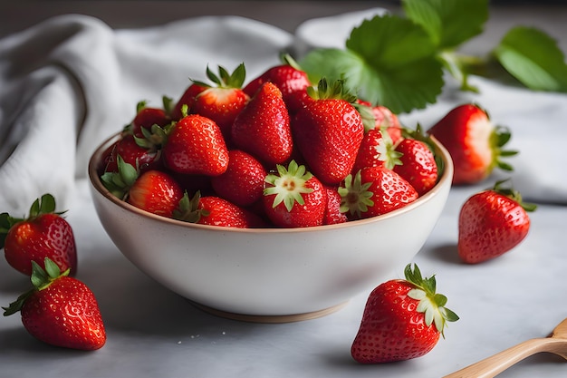 Ripe strawberries in a bowl delicious and fresh symbolizing healthy eating and wellbeing