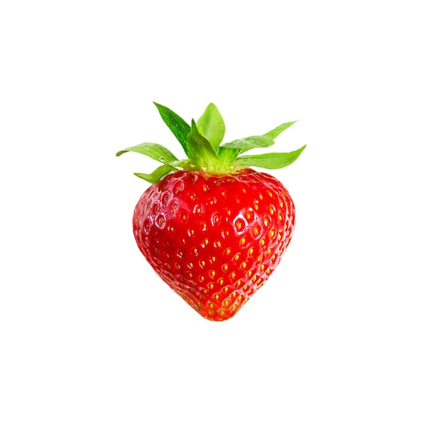 Ripe strawberry berry isolated on white