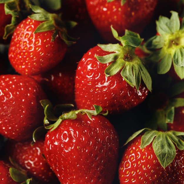 Ripe Strawberry Served on Ice Close-up