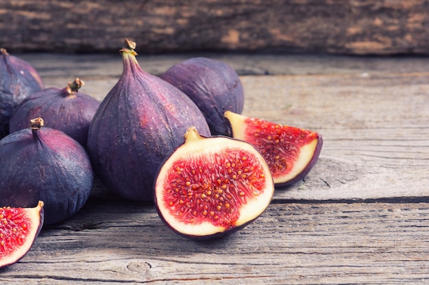 Ripe sweet figs Healthy mediterranean fig fruit space for text
