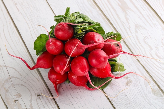 Ripe sweet juicy radish heap