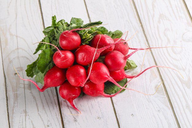 Ripe sweet juicy radish heap