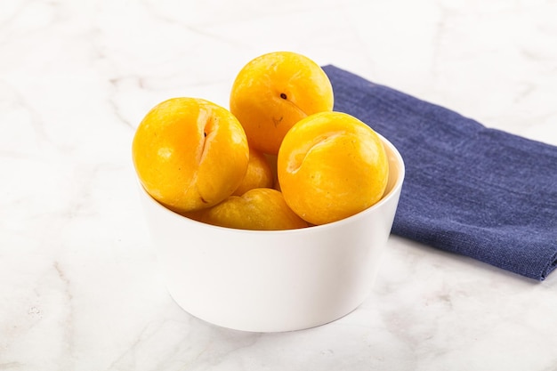 Ripe sweet and juicy Yellow Plums