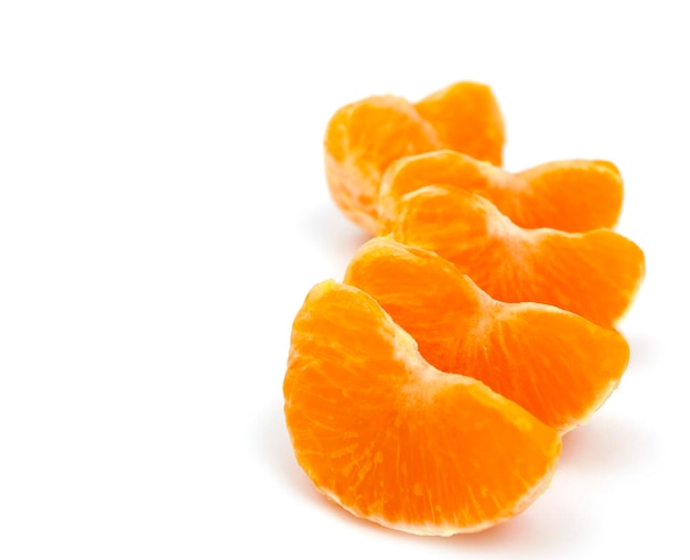 Ripe sweet mandarin fruit slices