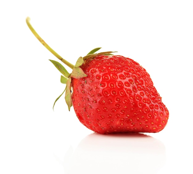 Ripe sweet strawberry isolated on white