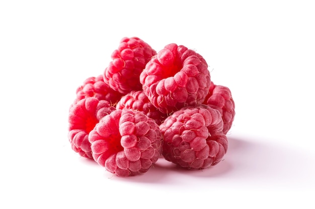 Photo ripe tasty raspberry on white background